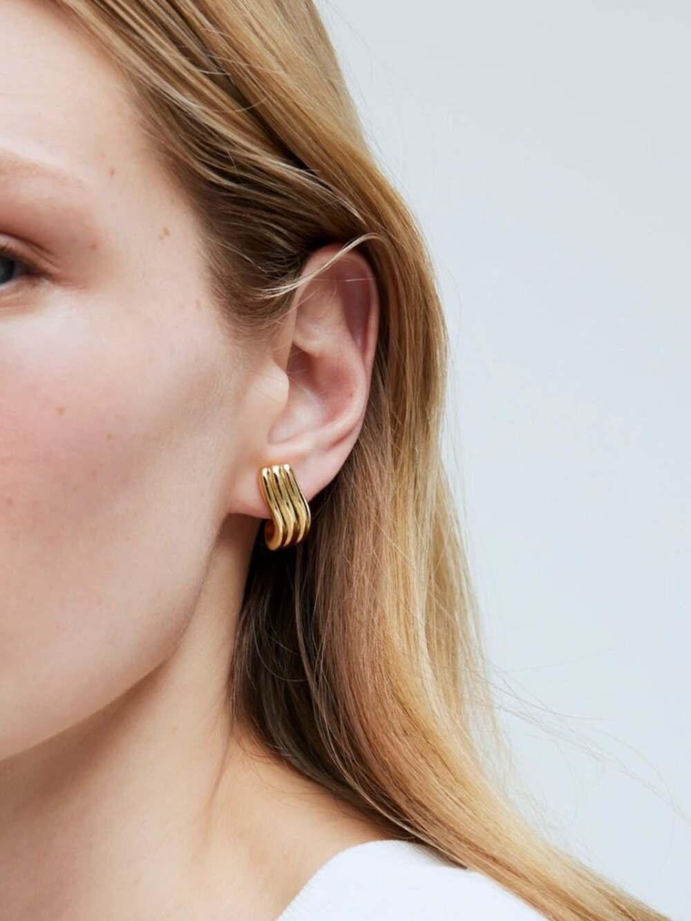 Madewell Ribbed Wavy Statement Earrings